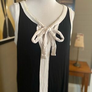 Black Maxi Dress with White Trim